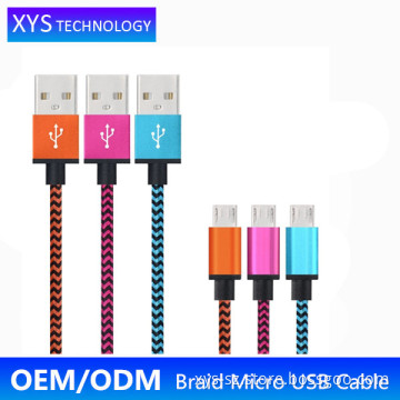 Hotselling Samrtphone Micro USB Cable, High Speed Nylon Braided Micro USB Cable/